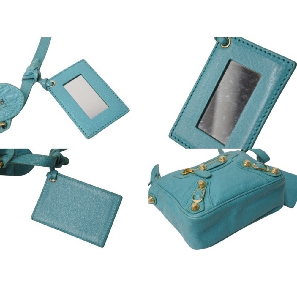 BALENCIAGA The City Shoulder Bag Blue Leather - Picture 6 of 9